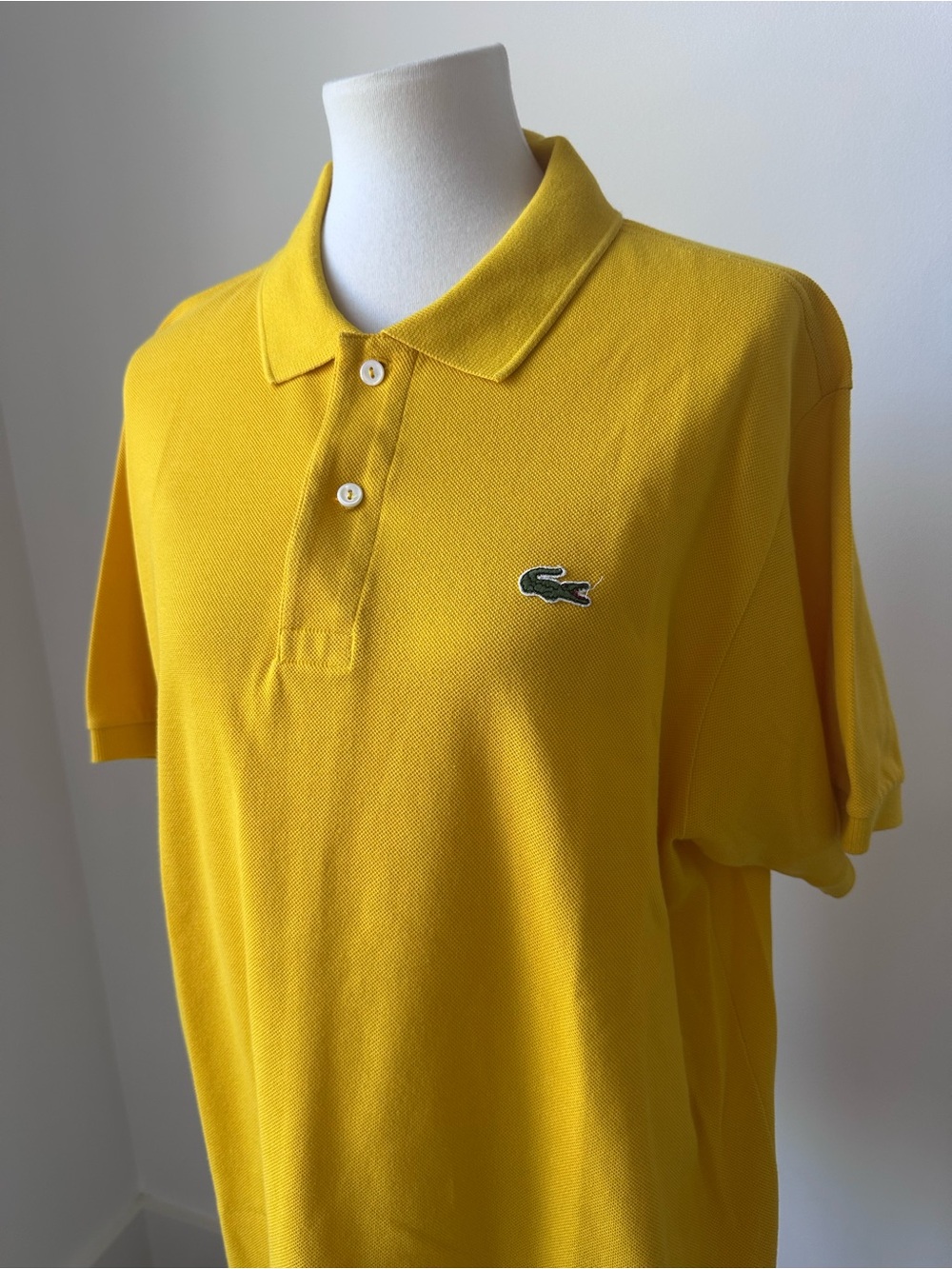 Lacoste Men's Bright Yellow Signature Pique Polo Shirt Size 6 - Picture 2 of 4